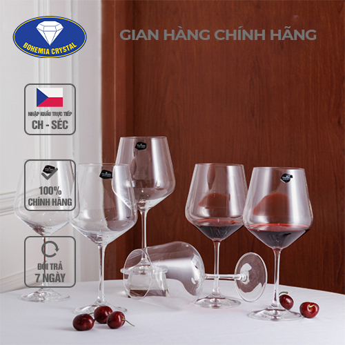 Bộ 6 Ly Rượu Vang PHA LÊ TIỆP BOHEMIA Ly Cốc Uống Rượu Chính Hãng Dung Tích 570ml PTL00198