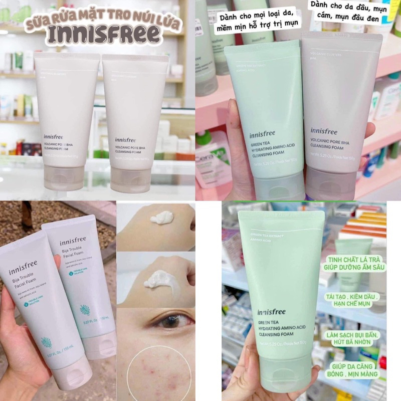 SỮA RỬA MẶT INNISFREE ĐỦ LOẠI