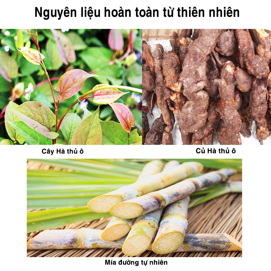 Đường Mía Hà Thủ Ô Đường Mía Hữu Cơ Làm Từ Mật Mía Nguyên Chất Và Thảo Dược Tự Nhiên: Hà Thủ Ô, Mẫu Lệ, Gừng Tươi…