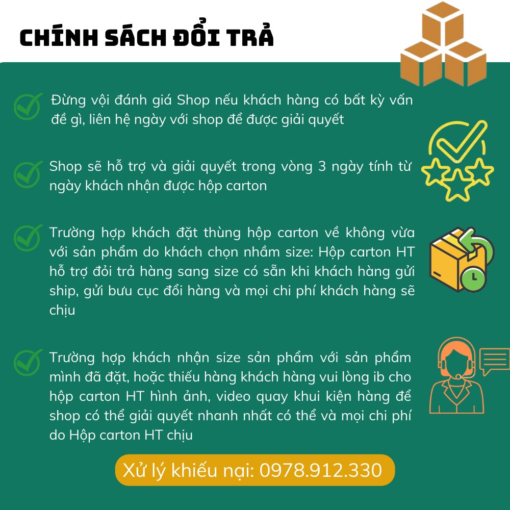 10x6x6 combo 50 hộp carton, thùng giấy cod gói hàng, hộp bìa carton đóng hàng giá rẻ - Hộp Carton HT