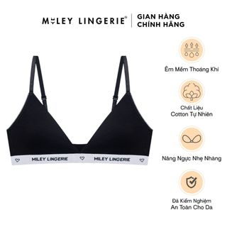 Áo Ngực Mút Mỏng Thời Trang Thể Thao Lưng Logo Chất Vải Cotton Thiên Nhiên BeingMe Miley Lingerie - Màu đen