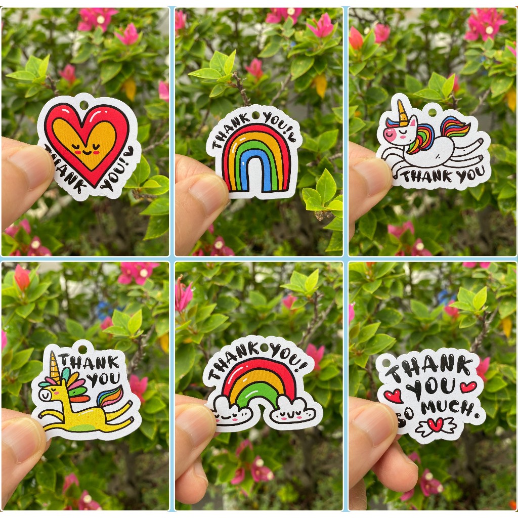 Cute thank tag 10pcs_Thẻ Tag Giấy Trắng Treo THANK YOU Cám Ơn tag_WLVN60