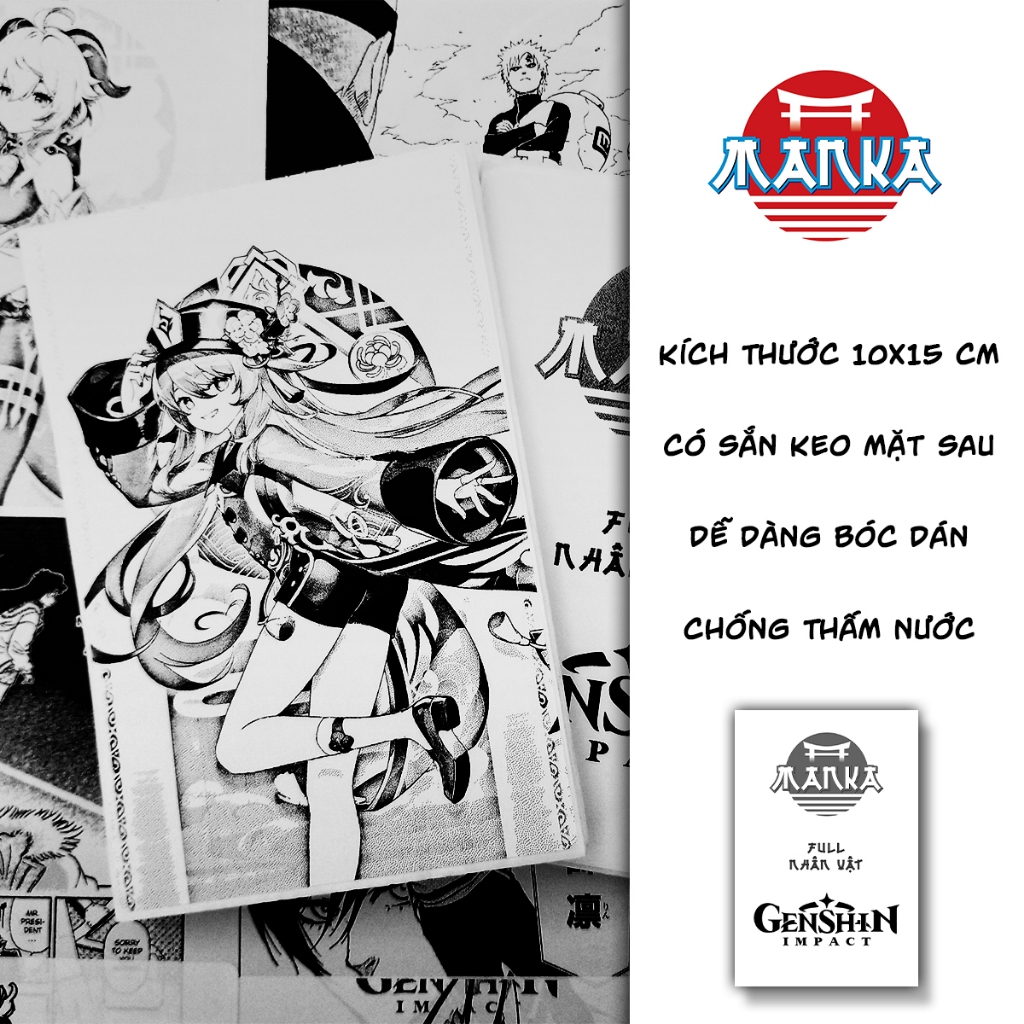 Tranh dán tường, giấy dán tường GENSHIN IMPACT trang trí decor phòng học tập làm việc by Manka