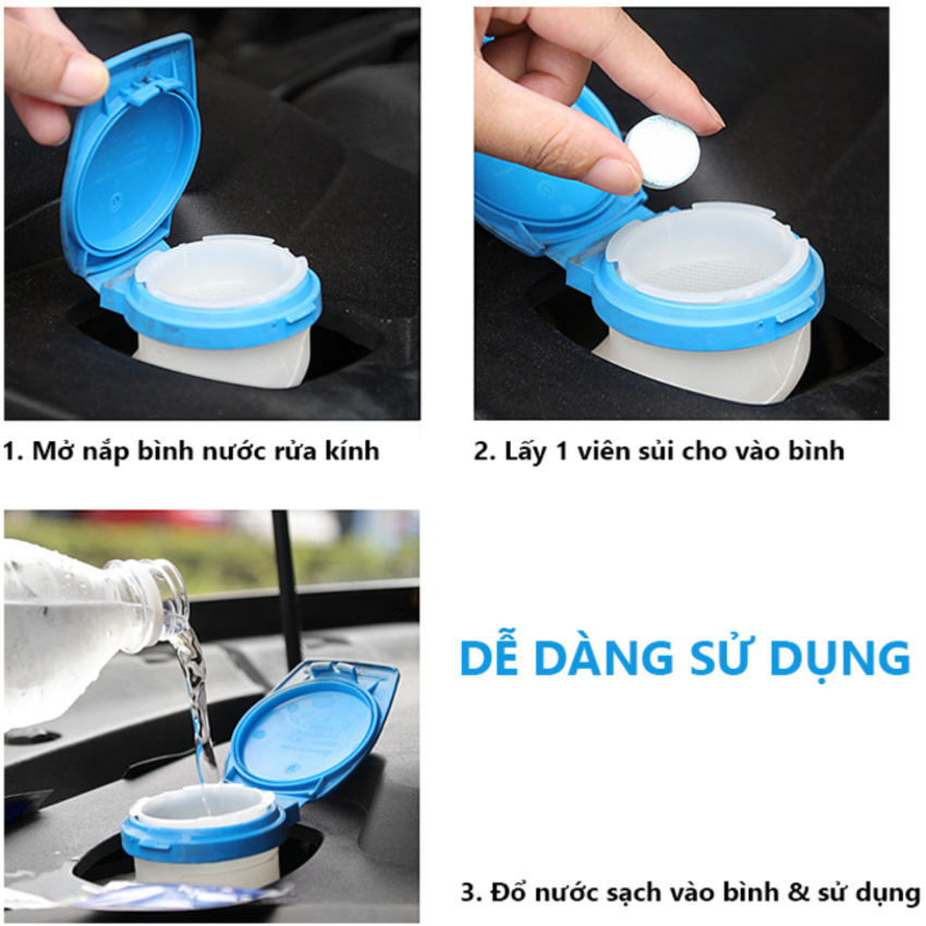 Viên sủi nước rửa kính đa năng, dùng cho các bề mặt kính