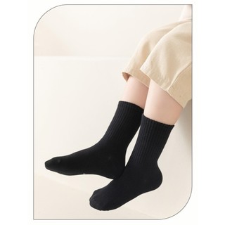 SET 2 ĐÔI TẤT/VỚ TRẮNG ĐEN TRƠN CHO BÉ + NGƯỜI LỚN