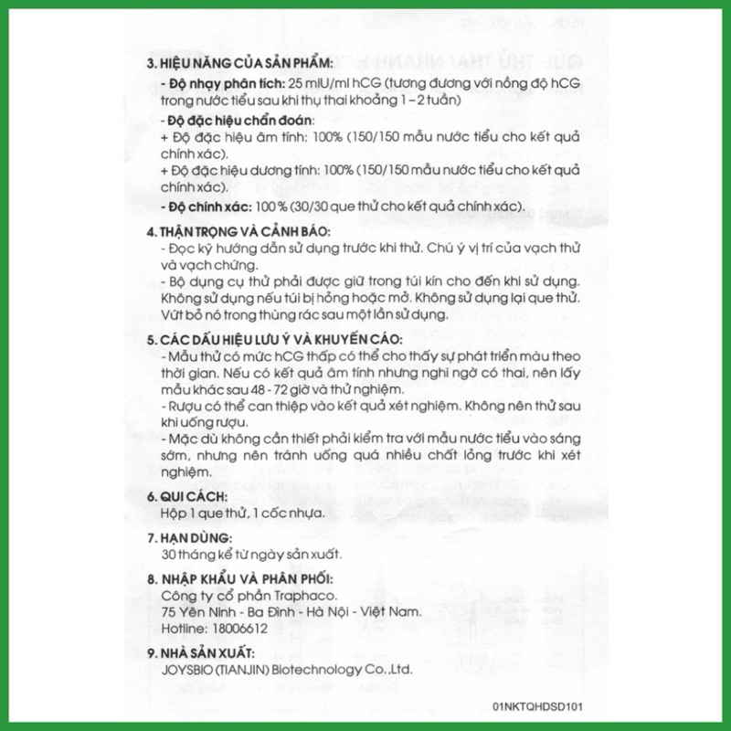 Que Thử Thai Bản Lớn 4mm Allisa Chính Hãng Traphaco - Hộp 1 Test