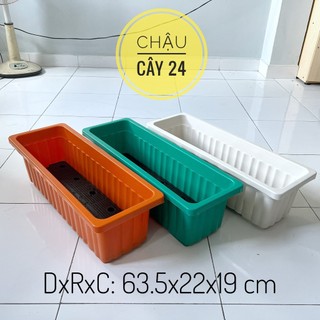 Chậu trồng rau bằng nhựa (Kèm vỉ) hình chữ nhật, ươm hạt giống, trồng rau mầm