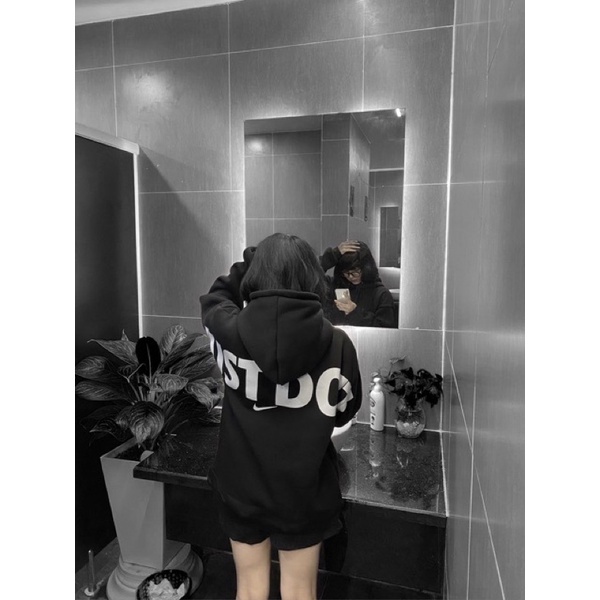 Áo Hoodie Just Do It phong cách chất liệu nỉ bông dày dặn, bo chun xịn xò, dây mã gắn kim loại cực chất