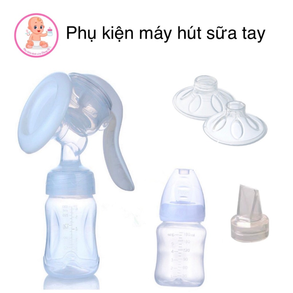 Phụ kiện máy hút sữa cầm tay: miếng lót ngực, van chân không, bình sữa