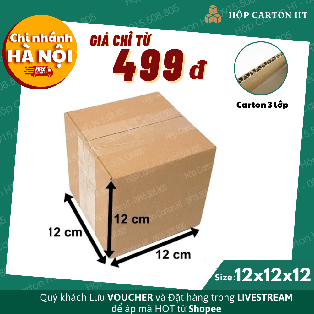 12x12x12 Hộp carton, thùng giấy cod gói hàng, giá rẻ