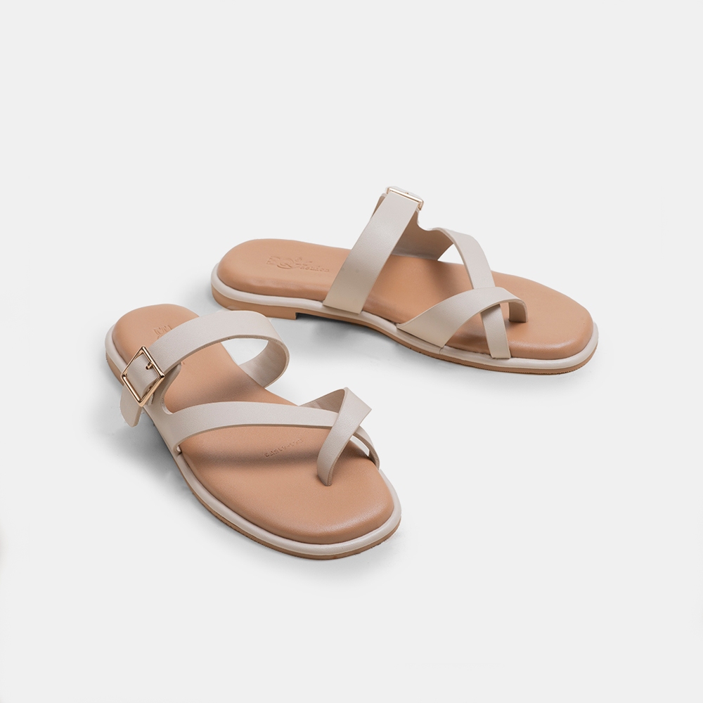 Dép sandal nữ đế bệt xỏ ngón quai ngang thời trang BQ D DT415