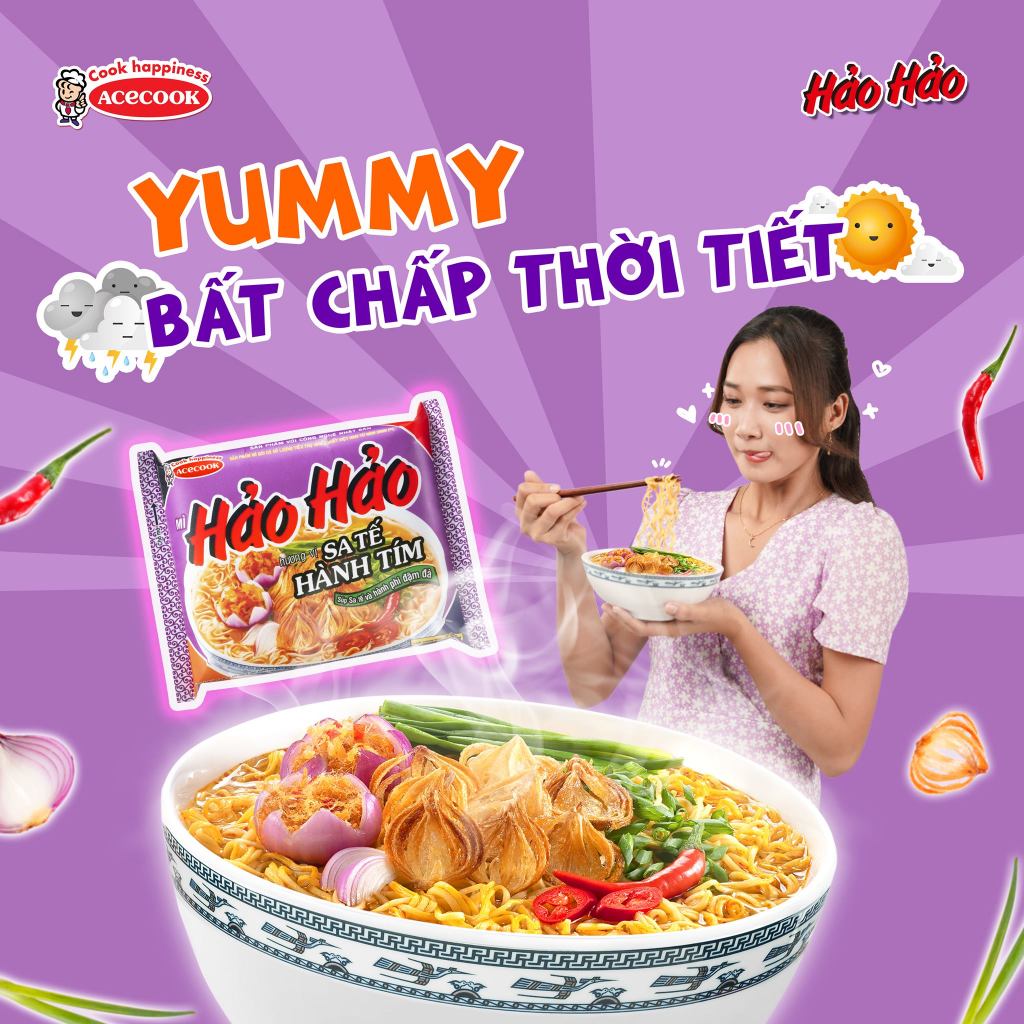 Mì sa tế hành tím Hảo Hảo 75g