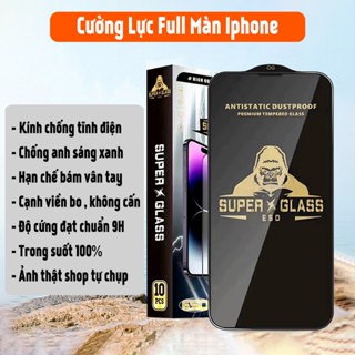 Kính cường lực Iphone KingKong Anti Static đủ các dòng máy. Shop tặng kèm 2 bộ giấy lau.Ảnh thật shop tự quay chụp
