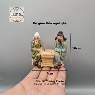 Ông lão đánh cờ trang trí hồ cá, bể cá-hòn non bộ