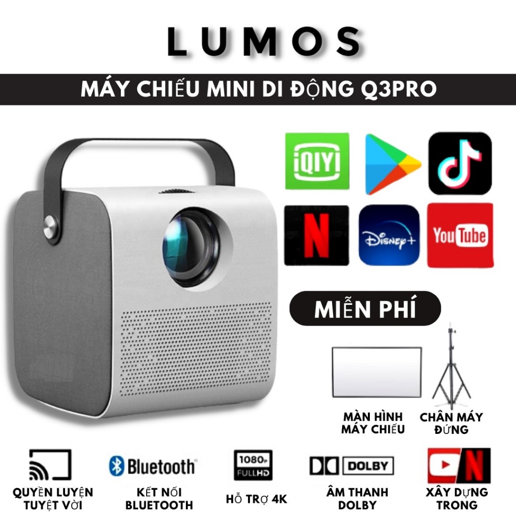 Máy chiếu mini cầm tay Lumos Ray Q3 Pro Full HD1080P Điện thoại & Máy chiếu Rạp hát tại nhà Rạp chiếu phim tại nhà Giải