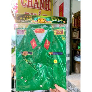 Áo quần giấy chiến sĩ, áo lính, áo bộ đội đính nút cao cấp