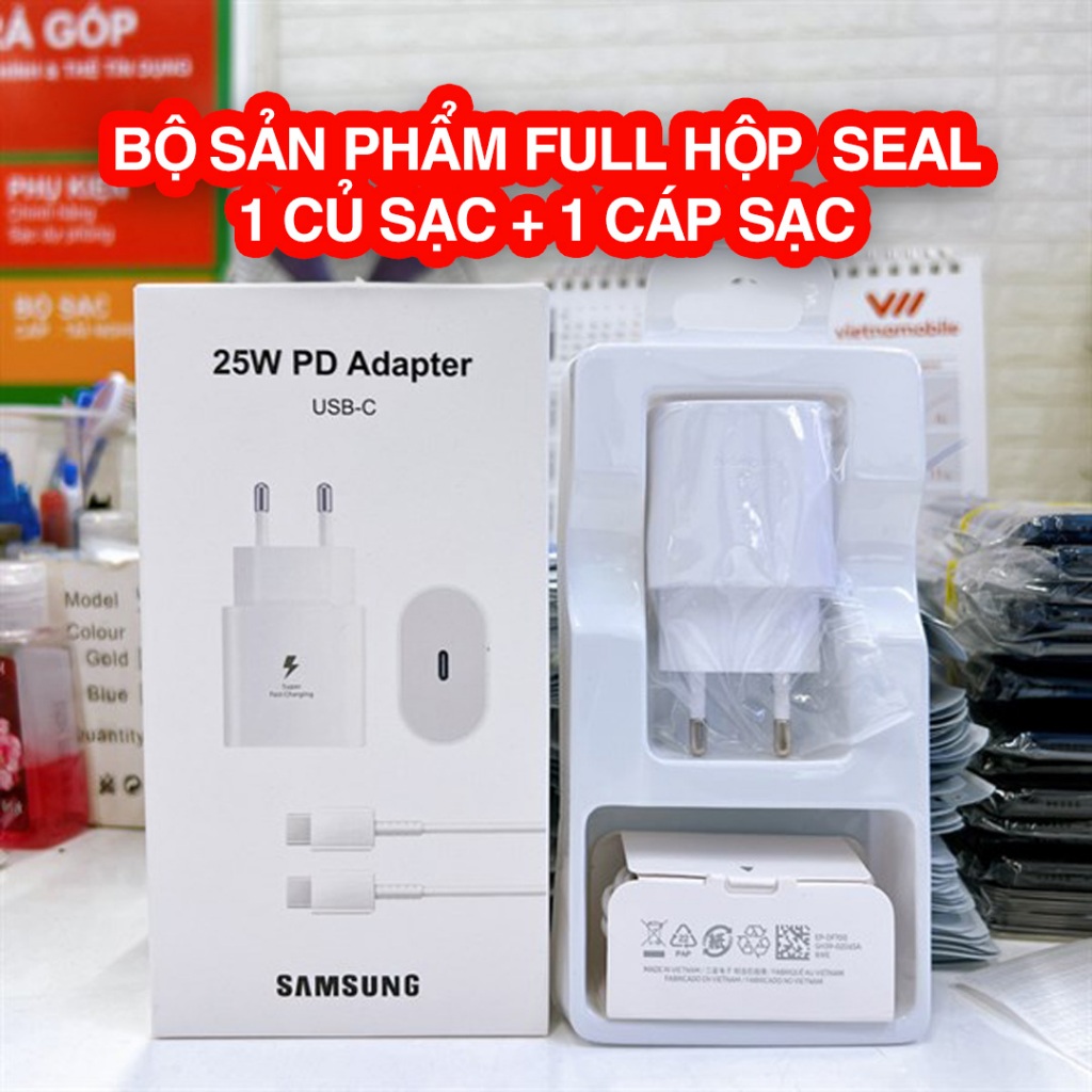 Bộ sạc siêu nhanh Samsung 25w củ sạc nhanh samsung và cáp sạc nhanh samsung Type C  PHANH bảo hành 6 tháng