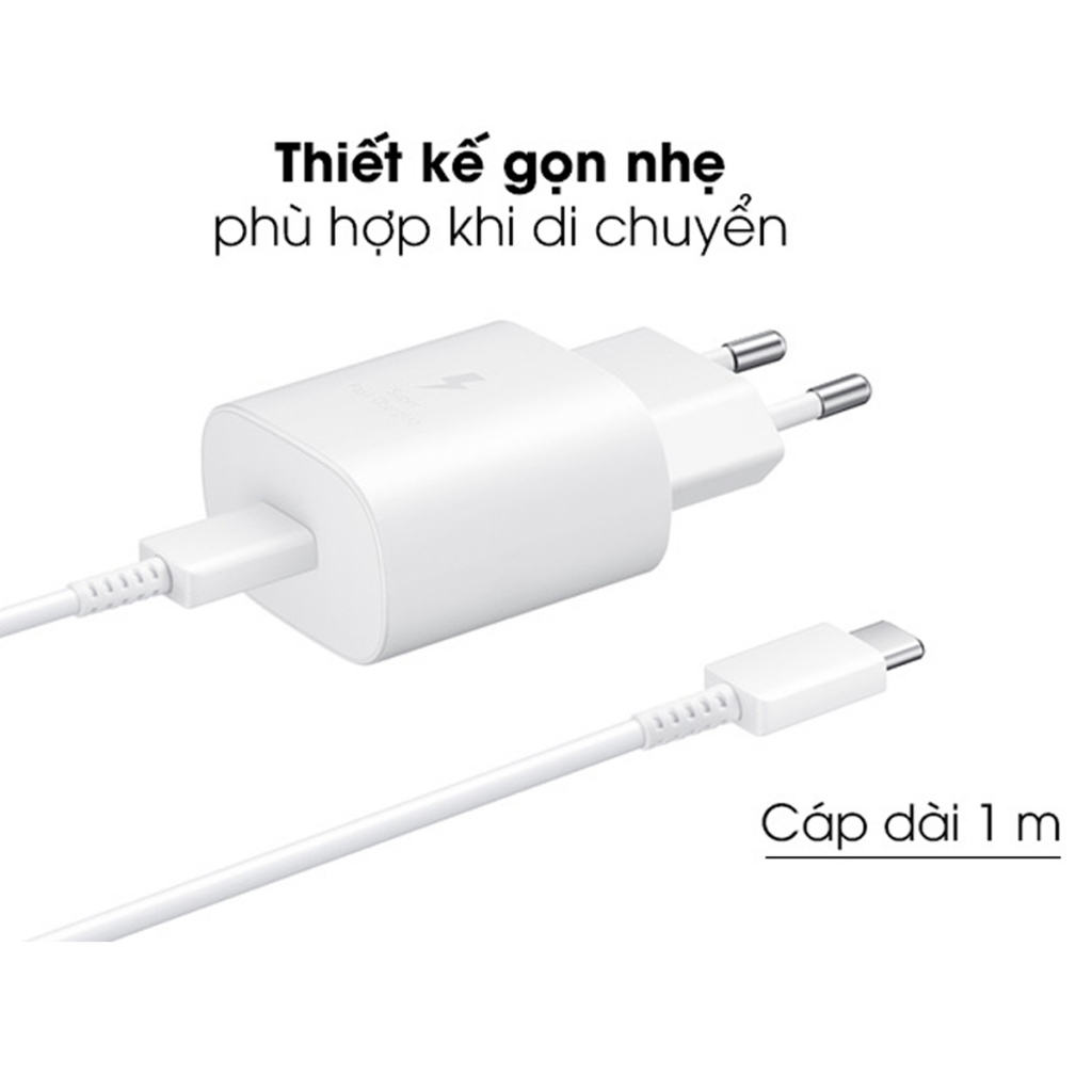 Bộ sạc siêu nhanh Samsung 25w củ sạc nhanh samsung và cáp sạc nhanh samsung Type C  PHANH bảo hành 6 tháng