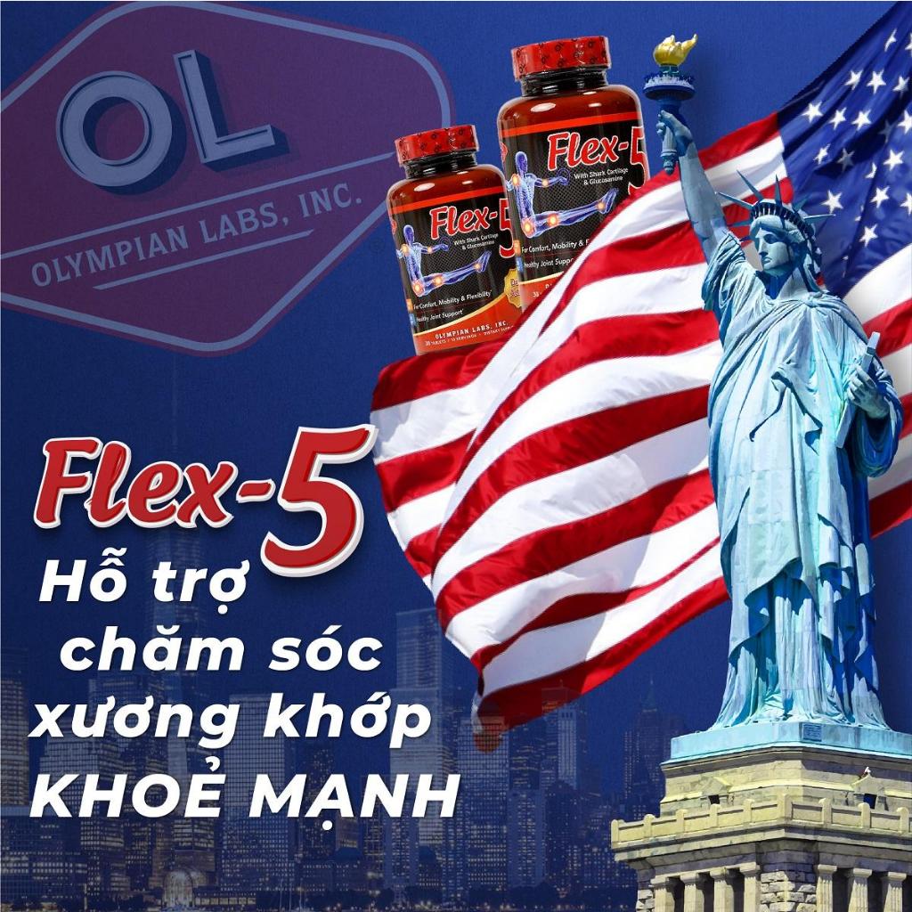 Viên Uống Olympian labs Flex-5 Hỗ Trợ Giảm Viêm, Tái Tạo Sụn Khớp  30 Viên