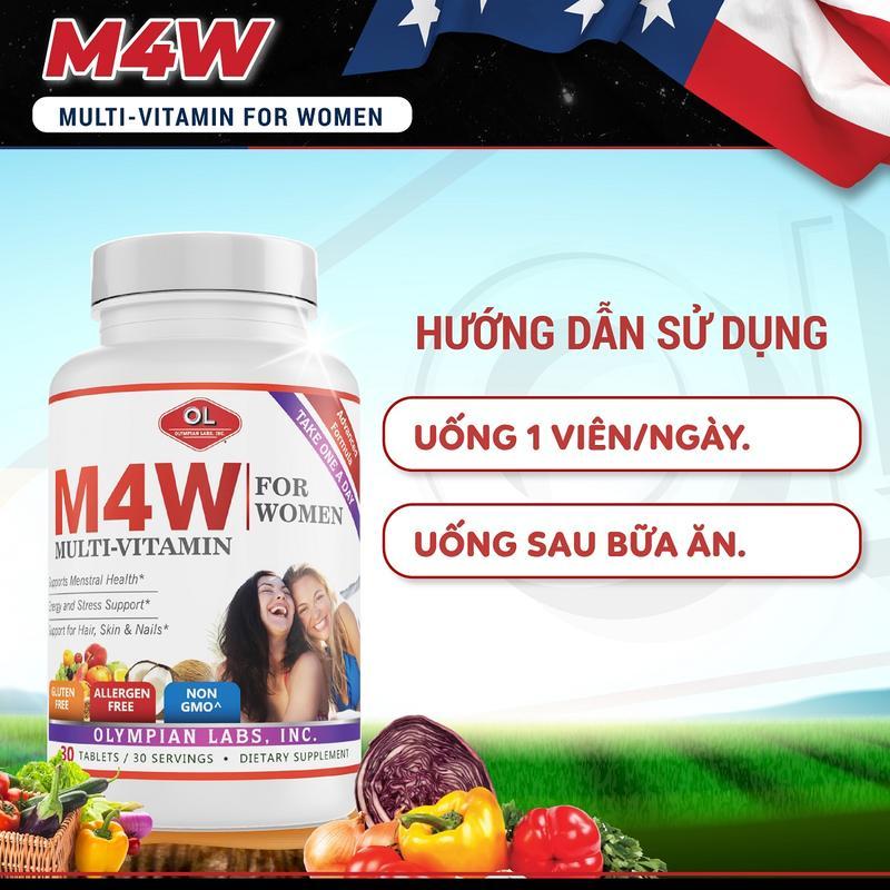 Viên Uống Bổ Sung Vitamin Cho Nữ Giới Olympian Labs M4W Multi - Vitamin For Women 30 Viên