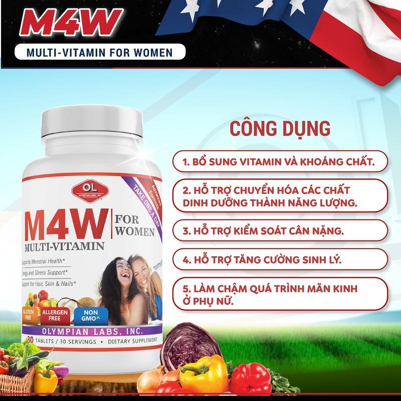 Viên Uống Bổ Sung Vitamin Cho Nữ Giới Olympian Labs M4W Multi - Vitamin For Women 30 Viên