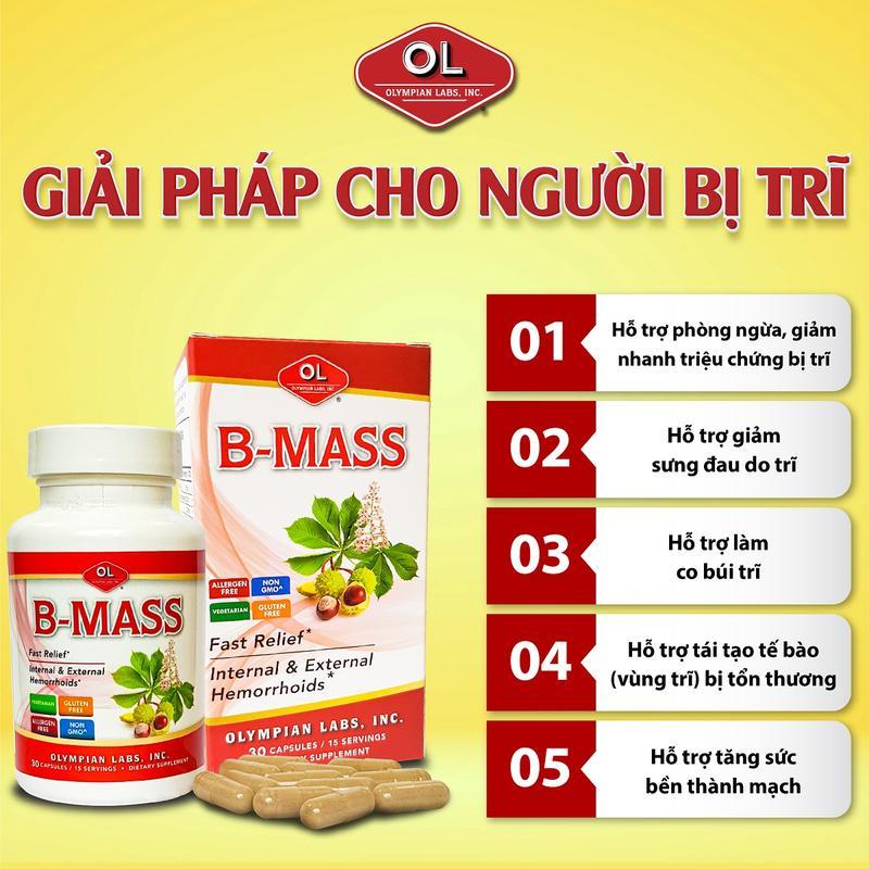 Viên Uống Hỗ Trợ Bệnh Trĩ Olympian Labs B- Mass 30 viên