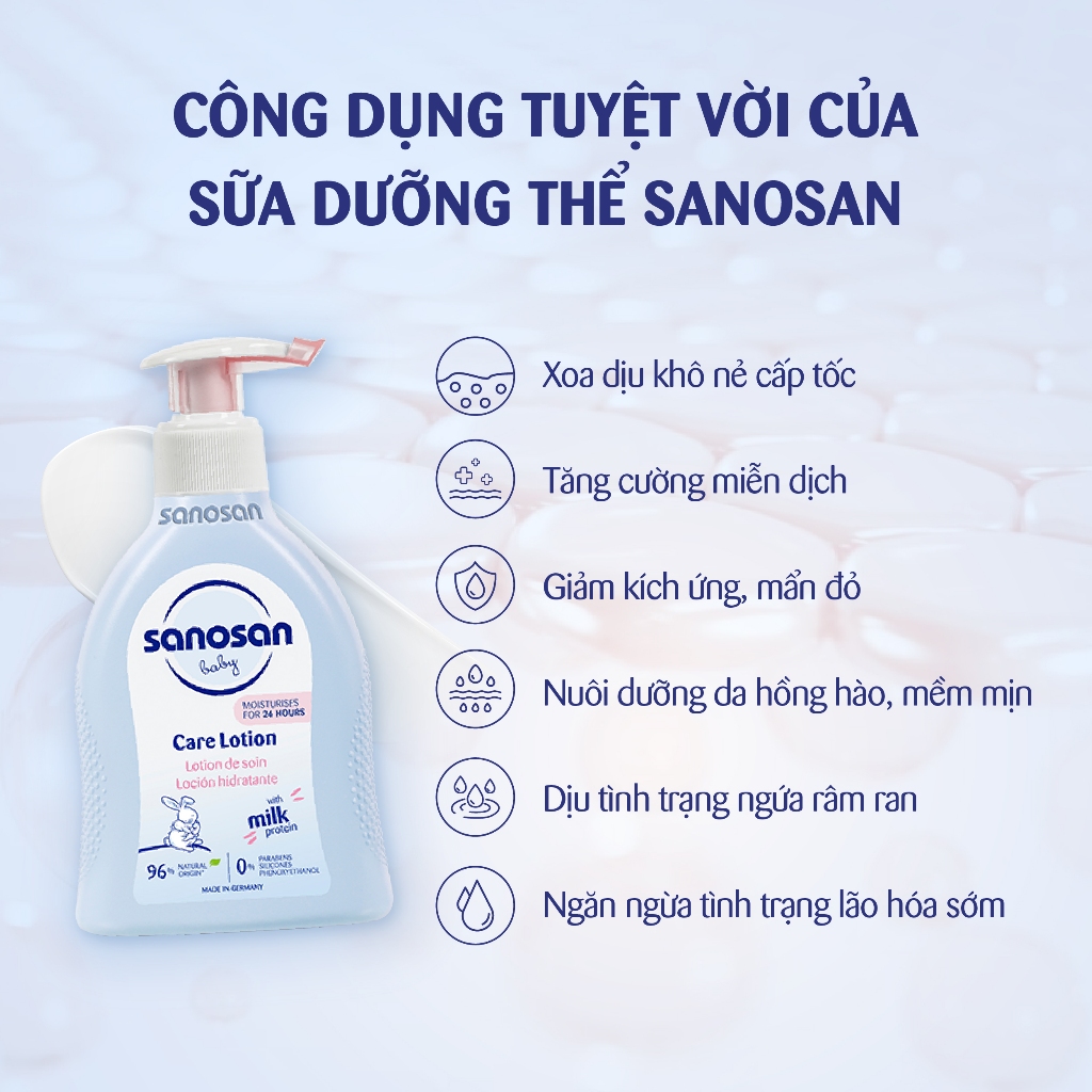 (MUA 2 GIẢM 10%) Sữa dưỡng thể Sanosan Baby Care Lotion 200ML