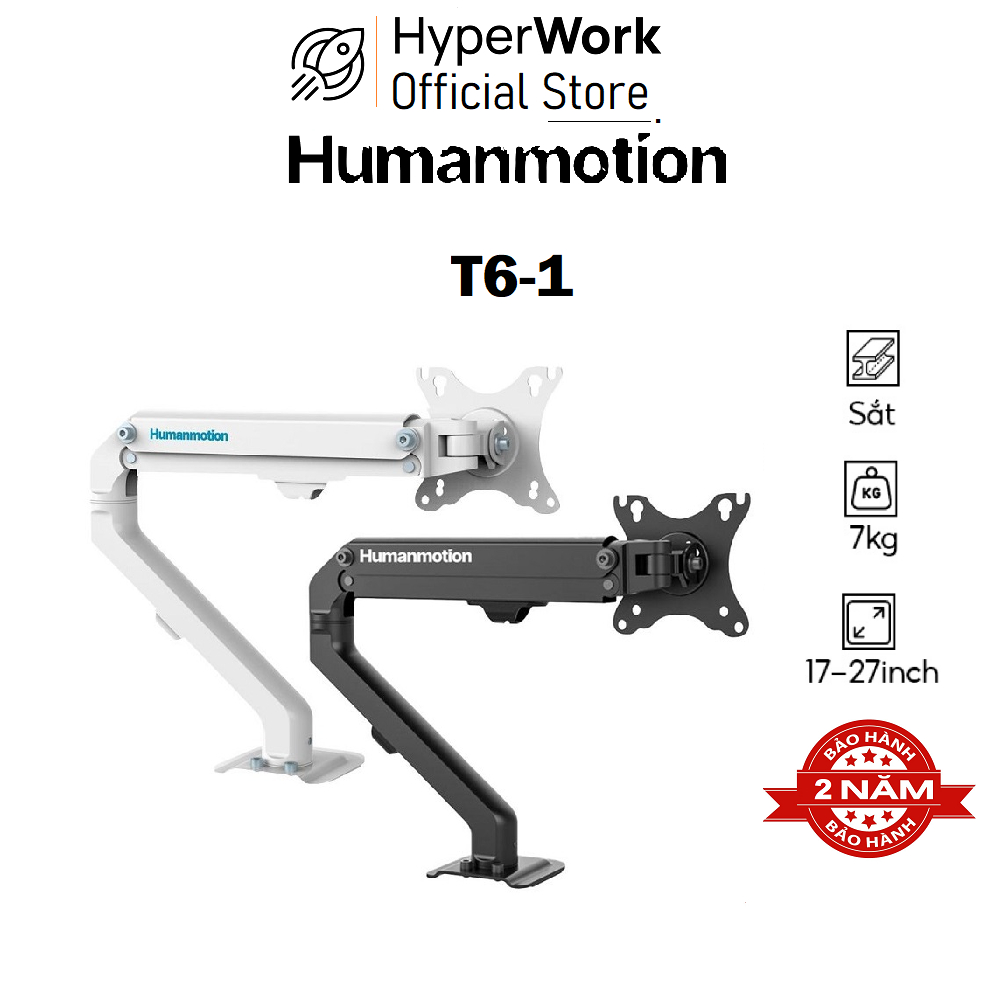 Tay ARM Giá đỡ Human Motion T6-1 màn hình từ 17-27inch Tải trọng 2-7kg