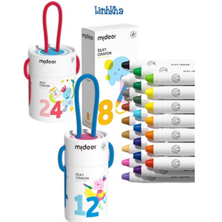  Bút Màu Sáp Hữu Cơ Mềm Mượt Dễ Tô Bản Mới Mau Khô Cho Bé Mideer Silky Quick-dry Crayon 8 -12 - 24 Màu 
