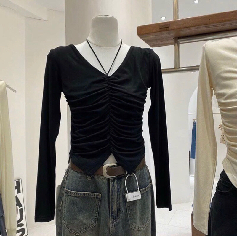 Áo Dài Tay Nhún Tôn Dáng BiGSIZE