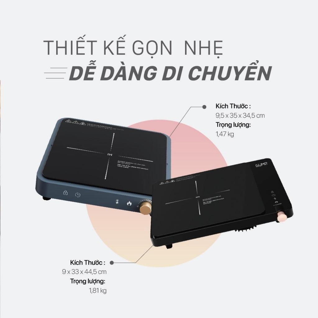 Bếp Từ Đơn GUME GIC Lite 02  Nhập Khẩu Hàn Quốc Công Suất 2000W Bảo Hành 12 Tháng Hỗ Trợ 1 Đổi 1