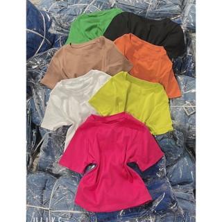 Áo thun bozip dáng ngắn basic mặc siêu xinh xịn