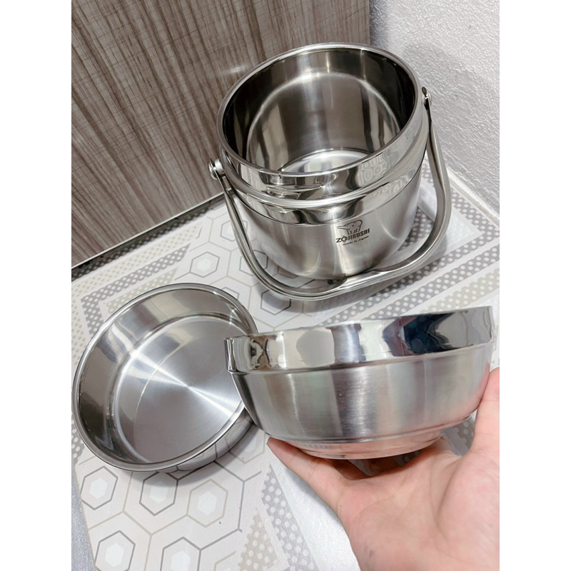 Cặp lồng cơm Inox - Nhật Made in Japan hàng mới 98%