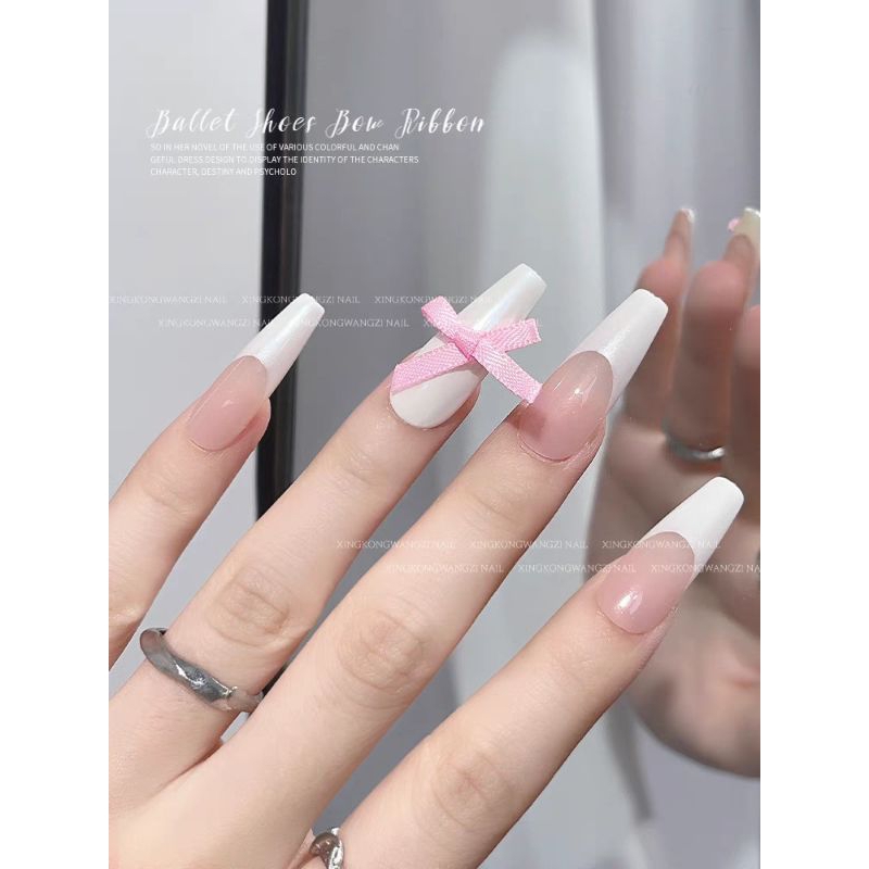 Charm nơ vải thô nail, Charm nơ vải gắn móng tay chọn lẻ cái