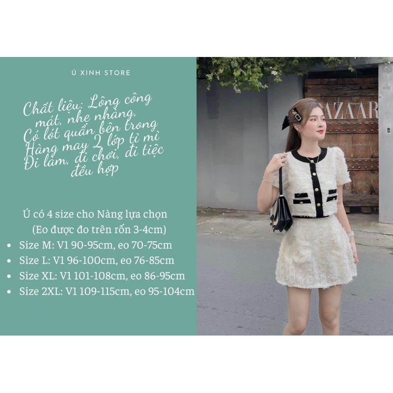 Set Chân Váy Bigsize 50-95Kg, tiểu thư dễ thương, năng động đi làm, đi chơi Cho Nàng-S41-Ú Xinh Store