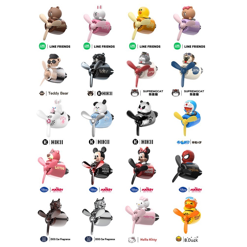 Nước hoa cài cửa gió xe ô tô khuếch tán , sáp thơm cài cửa gió ô tô máy bay LineFriends Chính Hãng