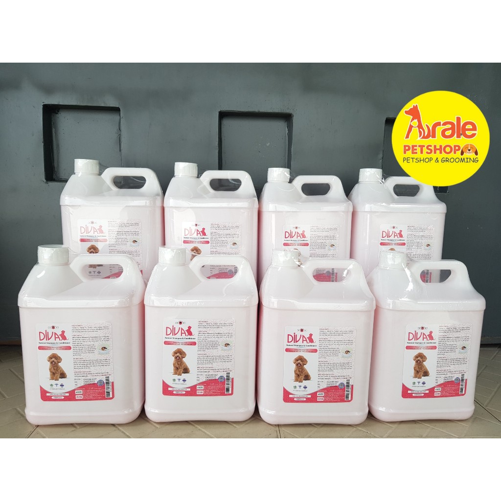 SỮA TẮM DIVA MÀU HỒNG SIÊU THƠM DƯỠNG LÔNG, KHỬ MÙI, HIỆU QUẢ CHO CHÓ CAN 5 LÍT
