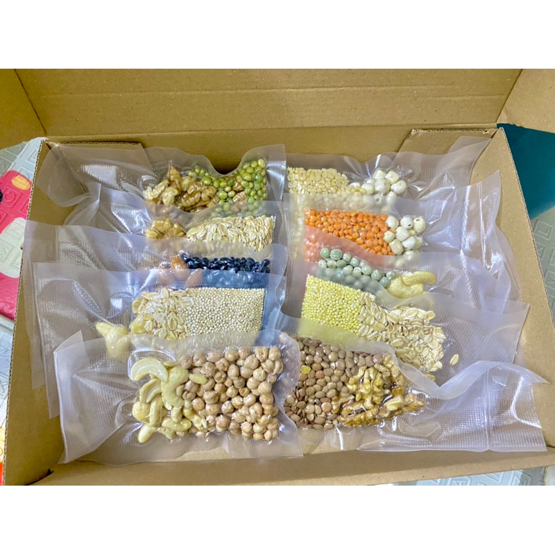 Set hạt làm sữa hạt set .10 gói không trùng vị -50g/gói. sét hạt dinh dưỡng nấu sữa,600-700ml