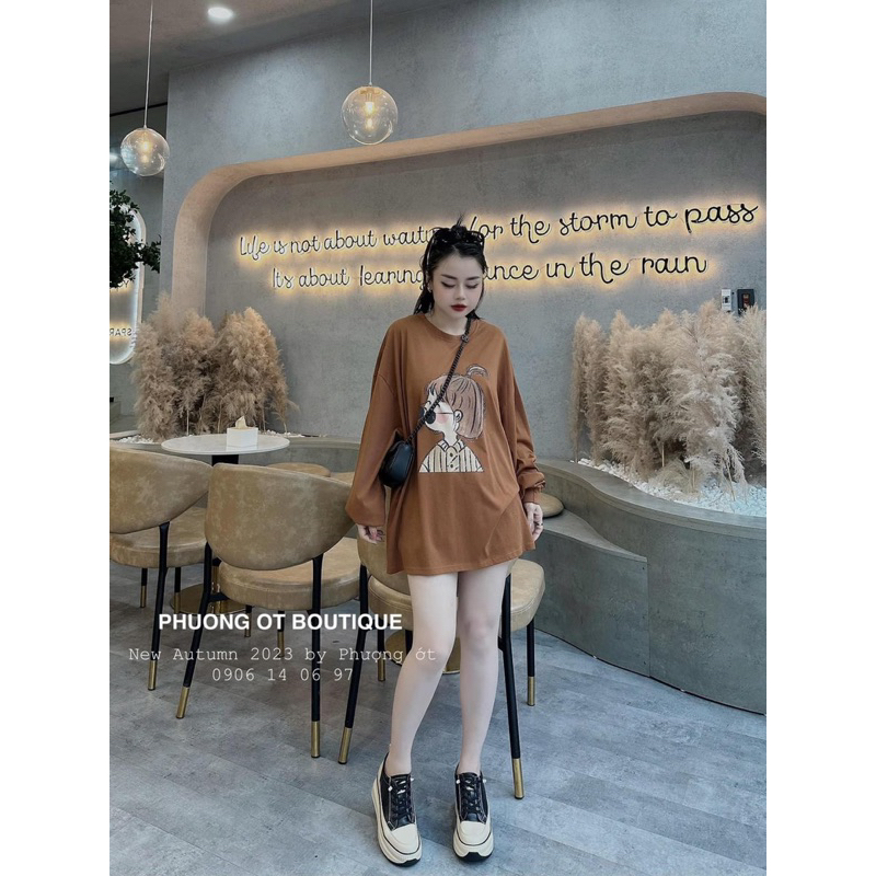 Áo thun cotoon cô bé dài tay bigsize 60kg - 110kg