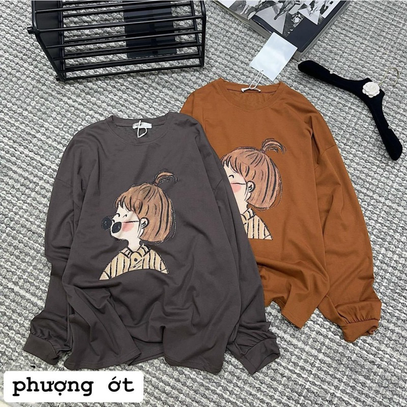 Áo thun cotoon cô bé dài tay bigsize 60kg - 110kg