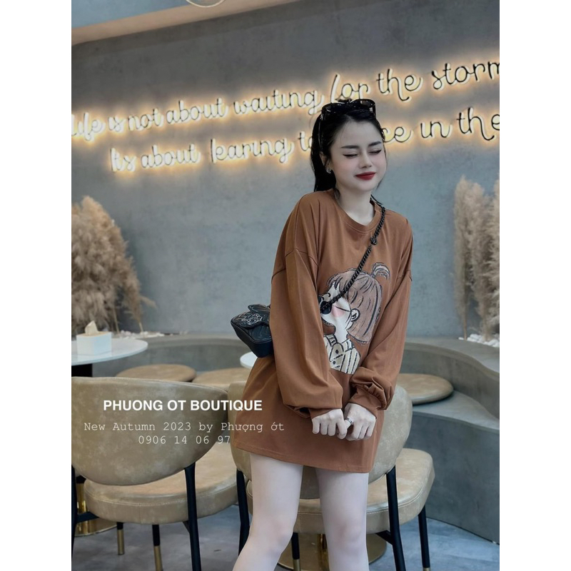 Áo thun cotoon cô bé dài tay bigsize 60kg - 110kg