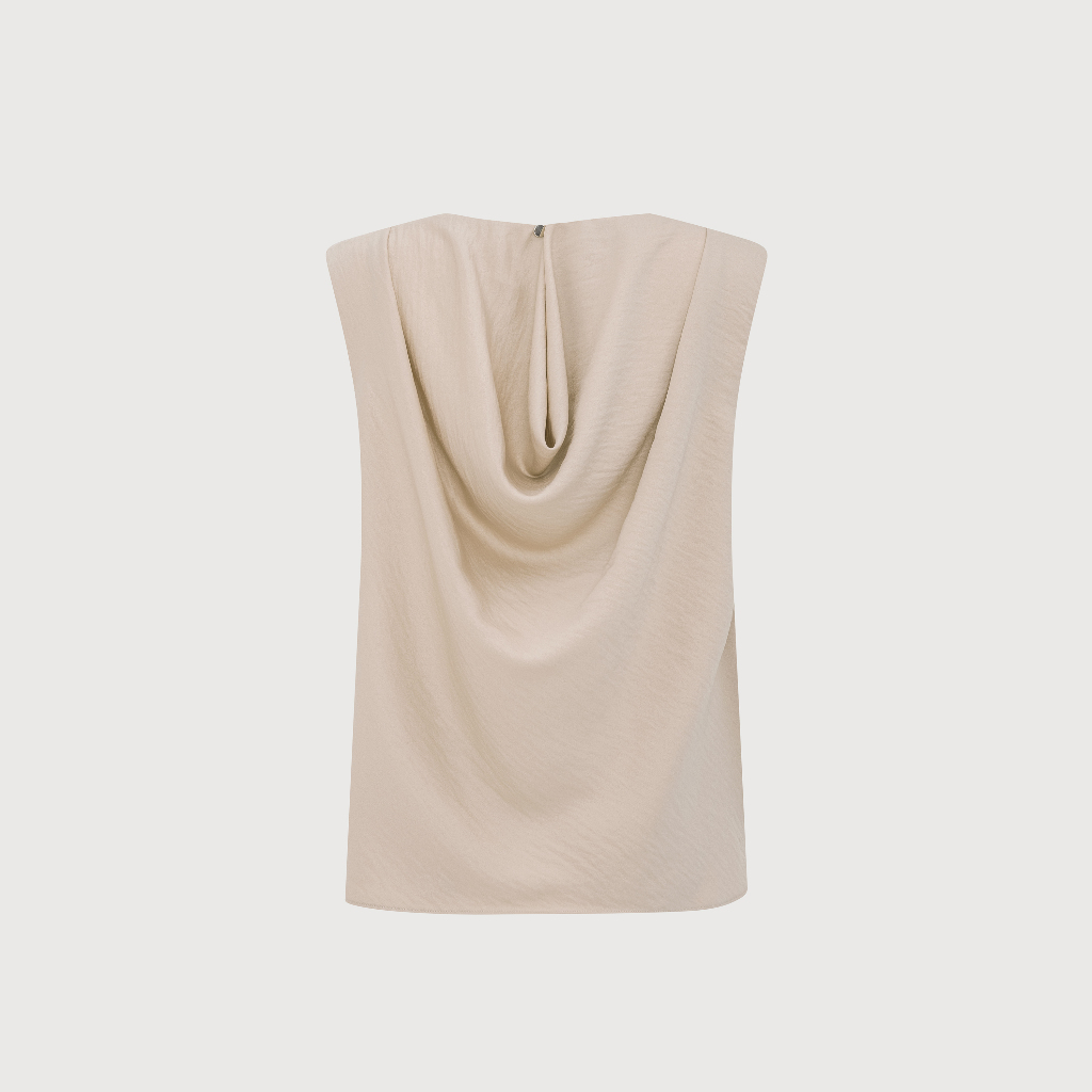 Graphé - ELISE top / Áo kiểu tay lửng chi tiết lưng cổ đổ