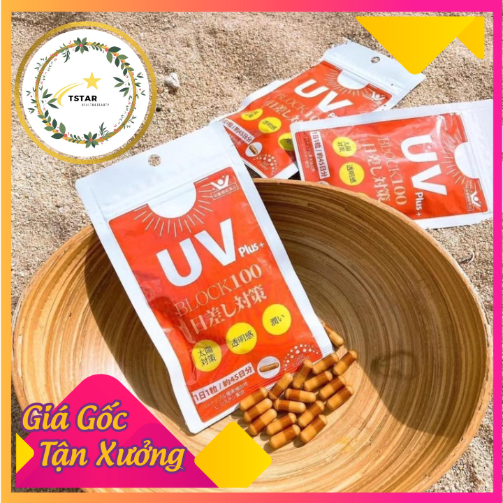 Viên Uống Chống Nắng UV Plus+ Block 100 Của Nhật Bản 45 Viên-Shop Mĩ Phẩm Chính Hãng Tstar