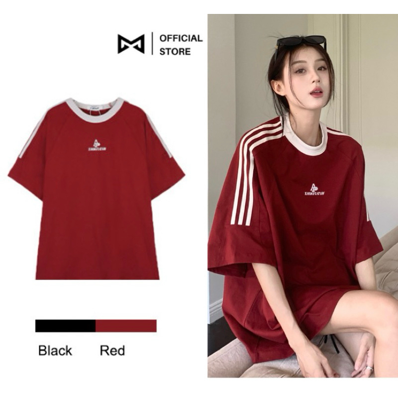 Áo thun tay lỡ Sọc kẻ tay phối vải cotton Unisex nam nữ form rộng phong cách Hiphop GTM Store