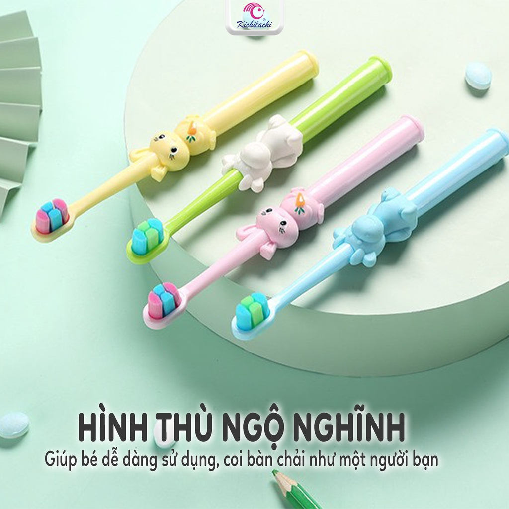 Bàn Chải Đánh Răng Kichilachi Cho Bé Lông Tơ Siêu Mềm Hình Thỏ