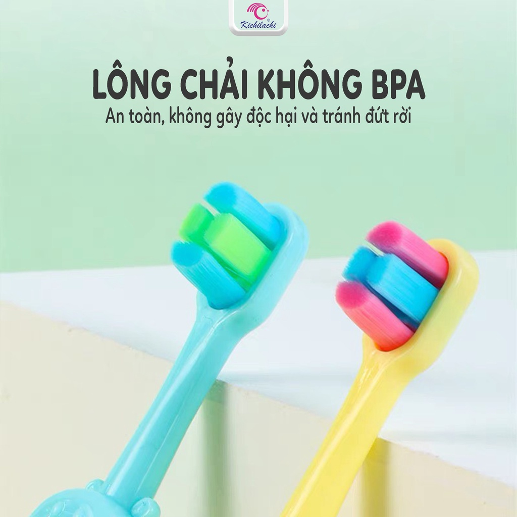 Bàn Chải Đánh Răng Kichilachi Cho Bé Lông Tơ Siêu Mềm Hình Thỏ