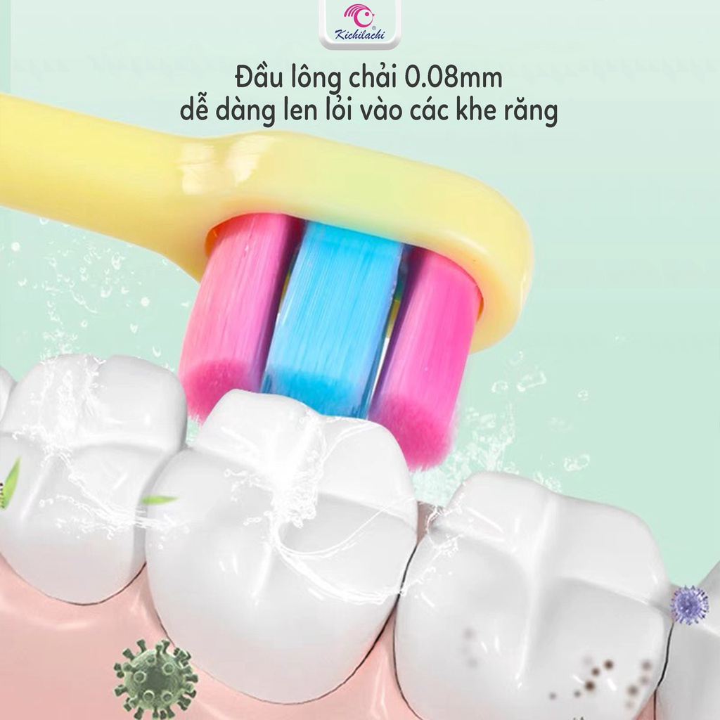 Bàn Chải Đánh Răng Kichilachi Cho Bé Lông Tơ Siêu Mềm Hình Thỏ