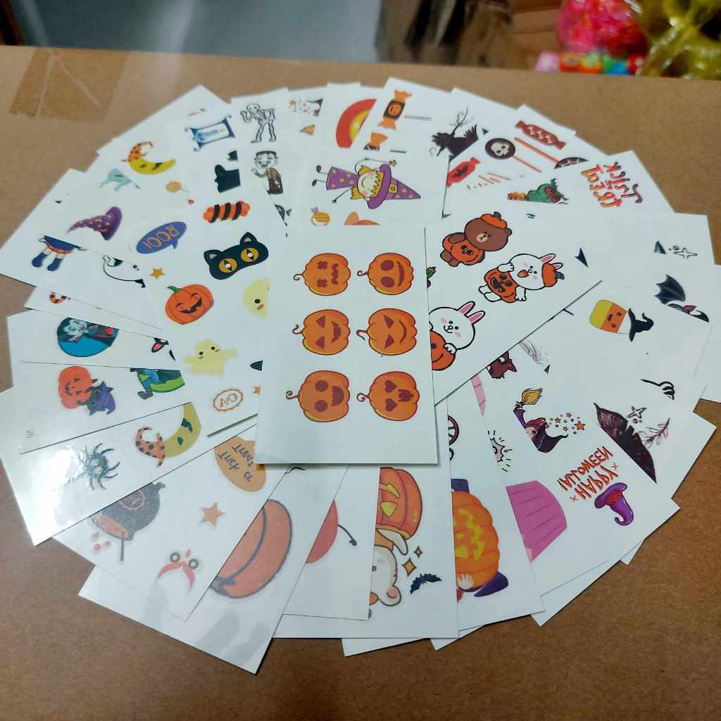 Combo 30 Hình Xăm Nước Hình xăm dán tatoo stickers Halloween phong cách Hàn Quốc cute dễ thương