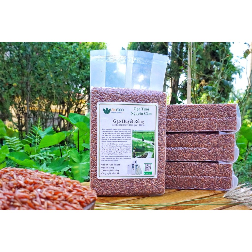 Gạo Huyết Rồng Anfood túi 1kg giàu dinh dưỡng, khoáng chất tự nhiên