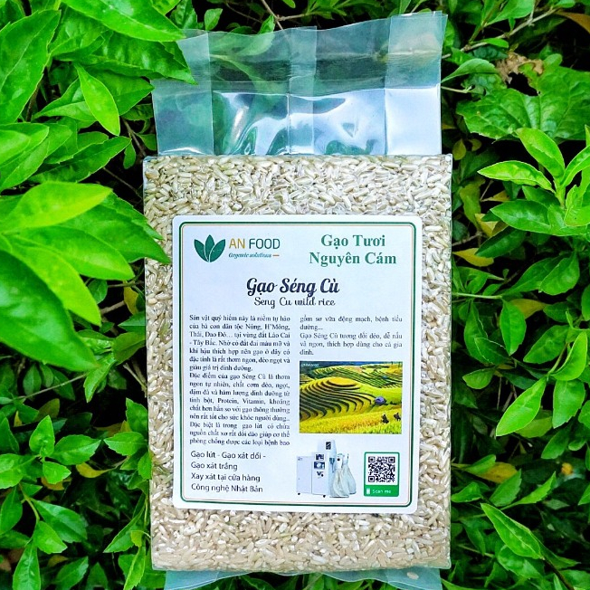 Gạo lứt Séng Cù Anfood túi 1kg mẩy, dẻo phù hợp ăn kiêng, eat clean